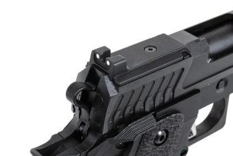 Pistole airsoft SRC Dark Viper DUAL POWER s pouzdrem a zeleným plynovým zásobníkem černá