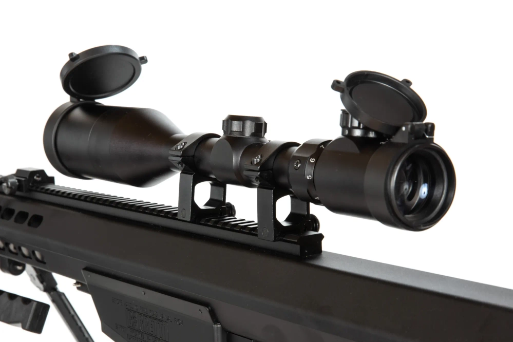 Rifle replica Barret® M82A1 CQB with scope and bipod - black