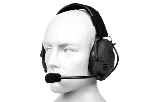 Taktyczne słuchawki aktywne Bluetooth HD-16 - Czarne