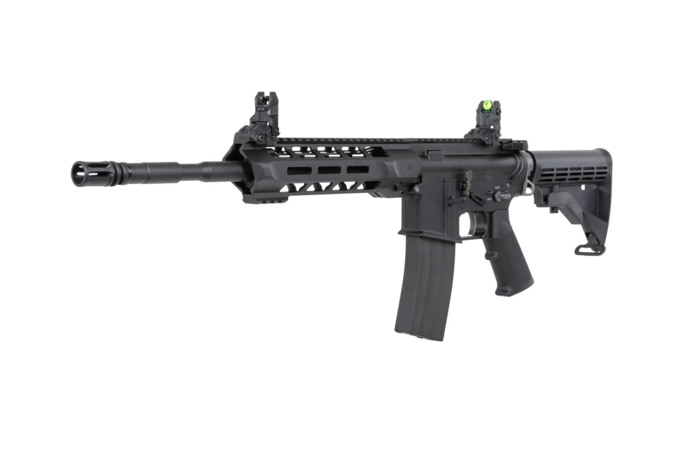 airsoft SRC DUAL POWER SR4 ZAROS GBB carbine with green gas magazine