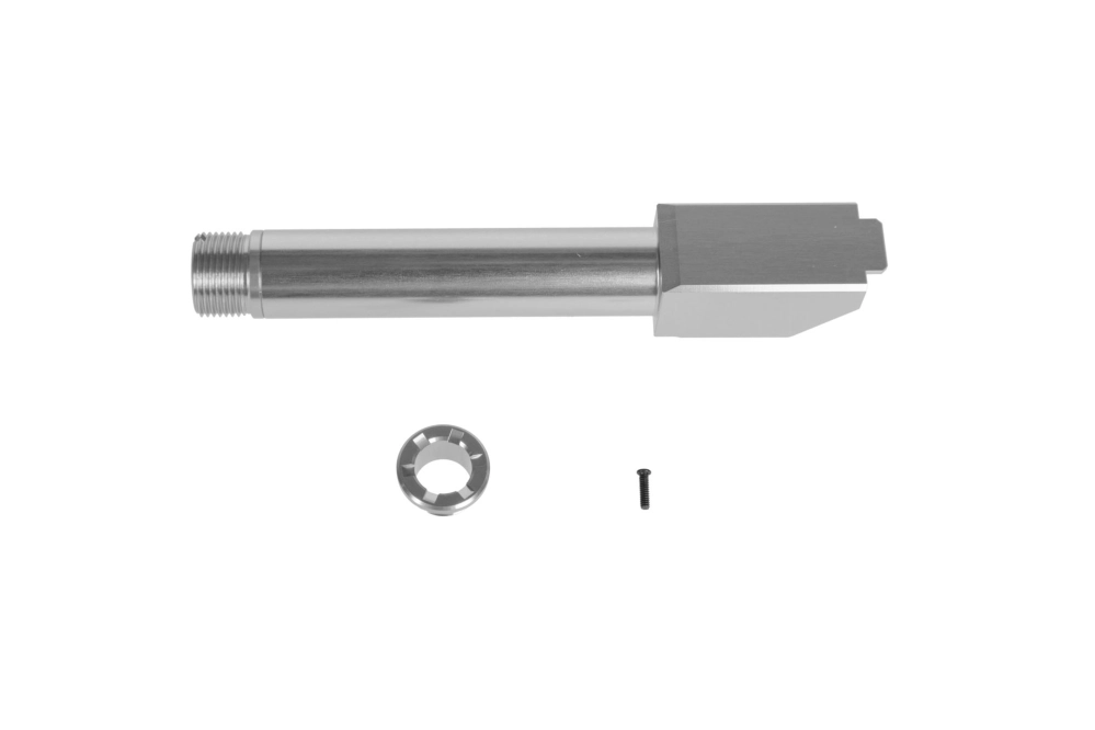 Canon externe fixe à 2 voies Non-Recoiling " pour répliques Umarex Glock 19X - Silver"