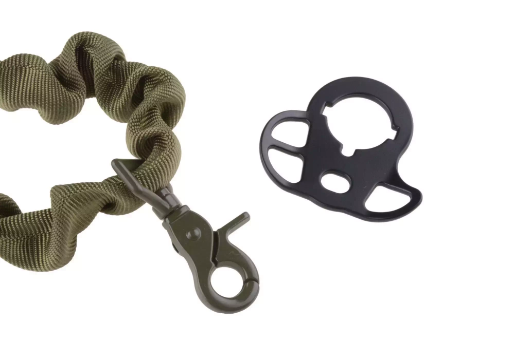 Jednobodový jistící lanko na pistoli Bungee s montážem - olivový