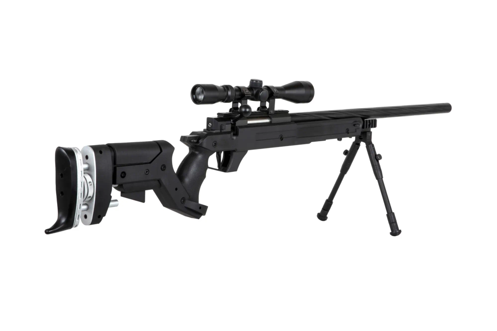 Réplique de sniper SA-S13 EDGE™ avec lunette et bipied - noir