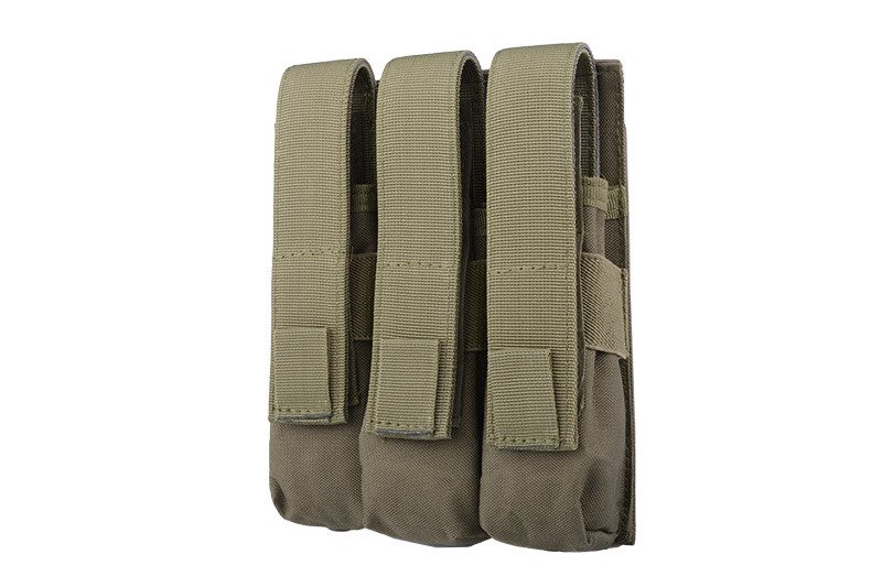 Trojité pouzdro pro zásobníky typ MP5 - olivově zelené