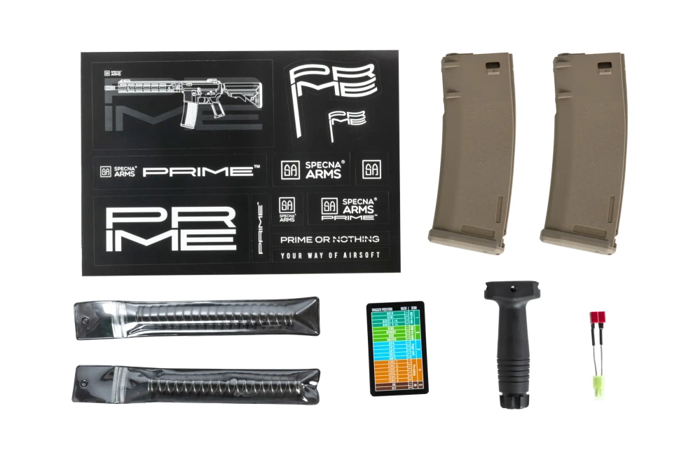 Specna Arms Daniel Defense® MK18 SA-P19 Prime™ HAL™ ETU airsoft Carbine High Torque Chaos Versión bronce