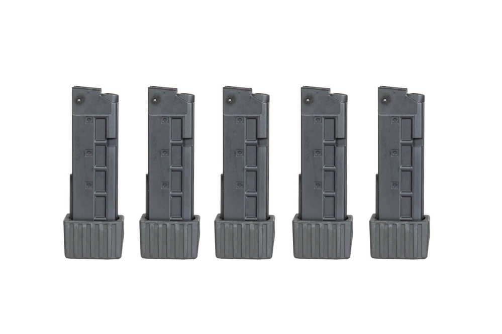 Set of 5 low-cap, 65-pellet magazines for APC9 airsoft submachine guns