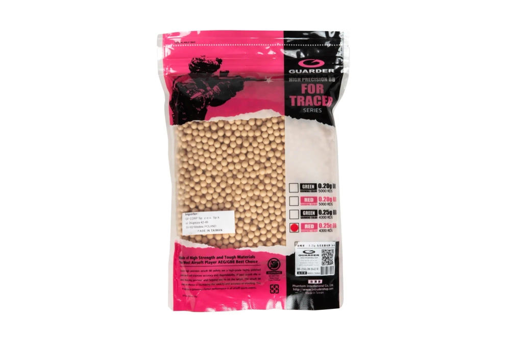 Tracer 0,25g Guarder 4300 pellets. Rood