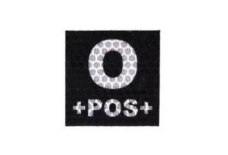 Naszywka IR z grupą krwi: 0 POS