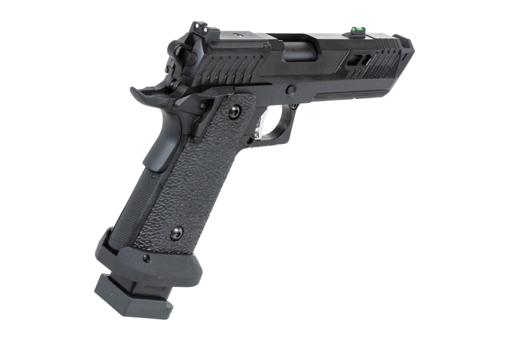 Pistola airsoft SRC Dark Viper DUAL POWER con funda de transporte y cargador de CO2 Negro 
