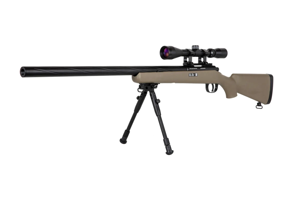 Réplique de sniper Specna Arms SA-S12 EDGE™ avec lunette et bipied Tan