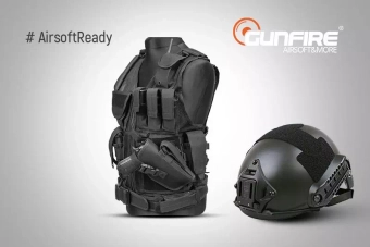 Set #AirsoftReady - chaleco + casco FAST