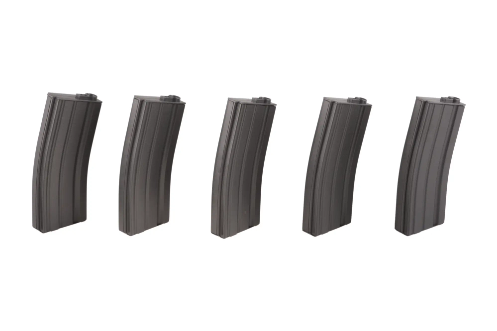 Zestaw 5 magazynków real-cap 30 kulek do M4/M16 - szary