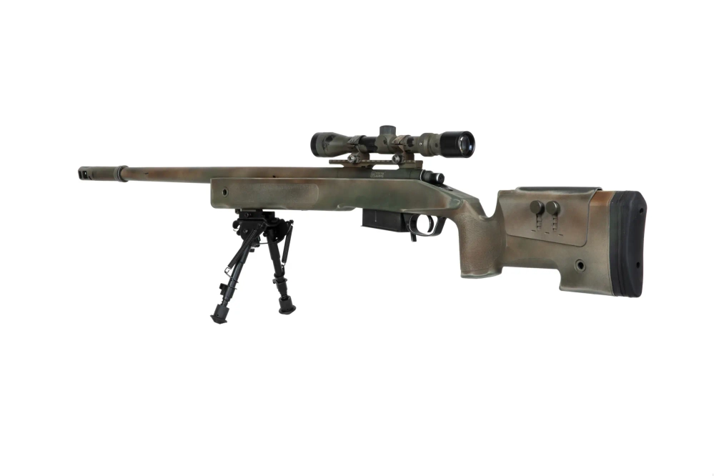 Replika karabinu wyborowego SA-S03 CORE™ z lunetą i dwójnogiem - USMC Scout Sniper