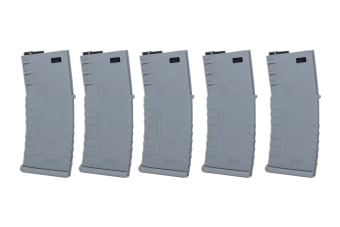 Set of 5 polymer mid-cap 120-ball magazines Specna Arms Grey