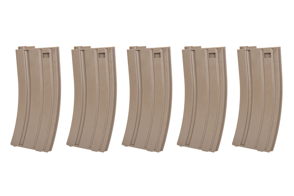 Juego de 5 cargadores Mid-Cap SRC para AR/M4 para 140 perdigones Tan + speedloader