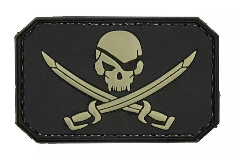 Parche 3D - Cráneo pirata - negro