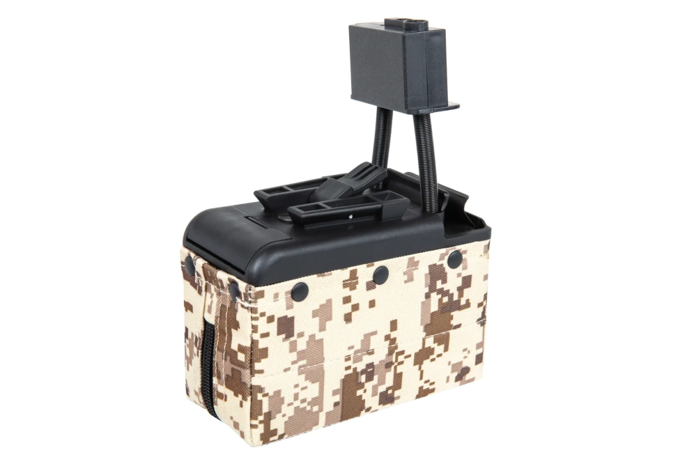A&amp;K elektrisch doosmagazijn voor 2000 kogels voor M249 Digital Desert replica's