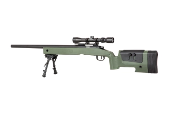 Fusil airsoft lunette de visée SA-S02 CORE™ et bipied - vert olive