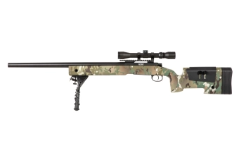 Airsoftová odstřelovací puška SA-S02 CORE™ s optikou a dvojnožkou - MC