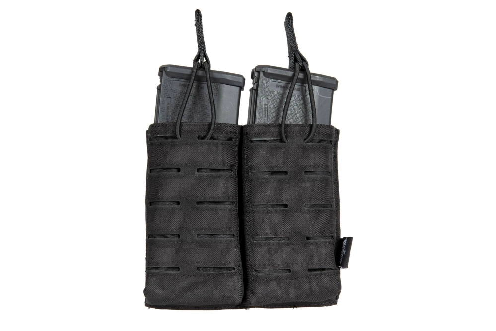 Laser-Cut MOLLE étui double pour 2 chargeurs type M4/M16 - noir