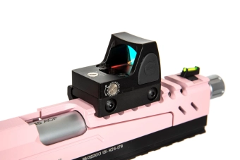Pistolet airsoft Hi-capa 5.1 Split Slide - Rose / Noir / Chrome (avec organe de viséeBDS)