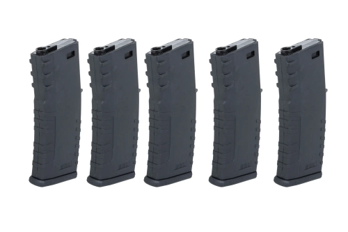 Lot de 5 chargeurs en polymère à mid-cap 120 billes Specna Arms Noir