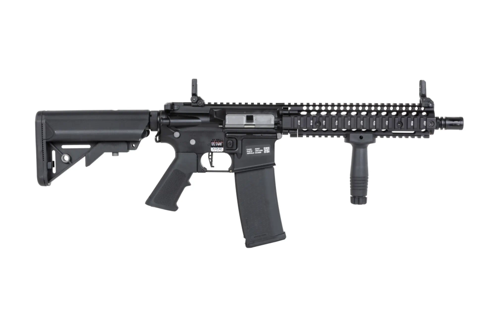 Specna Arms Daniel Defense® MK18 SA-P19 Prime™ Aster II ETU airsoft Carbine with Single Fire Only Brushless Motor Black