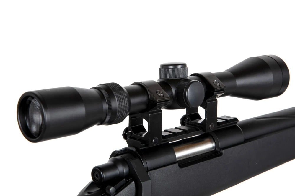 Specna Arms SA-S12 EDGE™ scherpschuttersgeweer replica met richtkijker en tweepoot Zwart