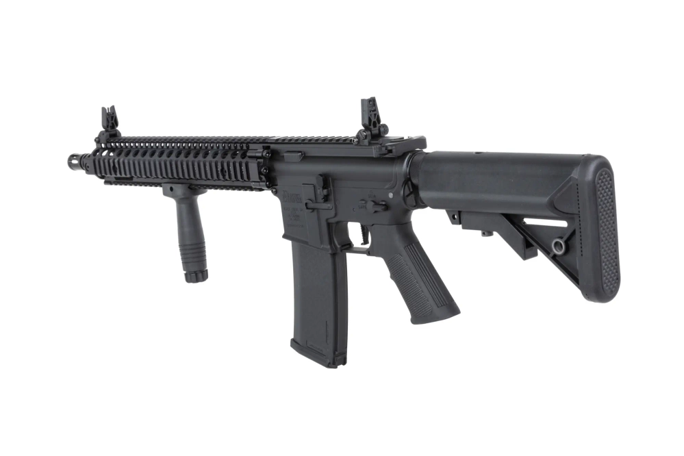 Specna Arms Daniel Defense® MK18 SA-P26 Prime™ Aster II ETU airsoft Carabina con motor brushless de un solo disparo Negro