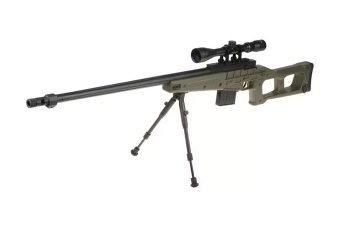 Fusil airsoft fusil de sniper MB4409D - avec lunette et bipied - vert olive
