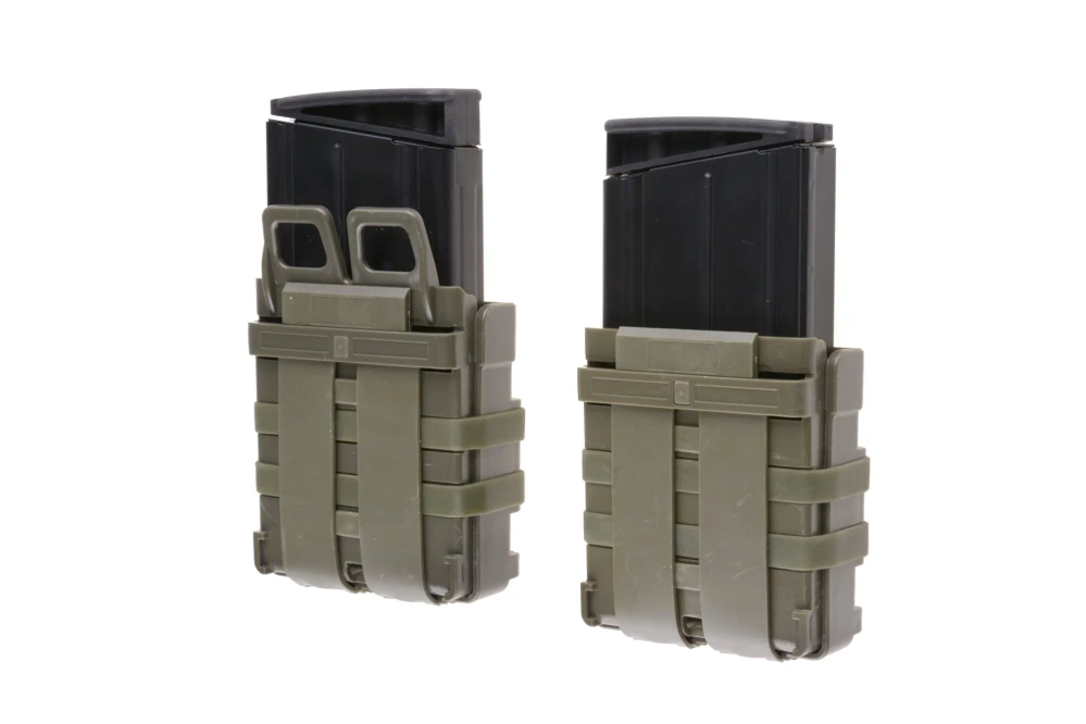 Podwójna ładownica Open III (L) na magazynki 7,62 - oliwkowa