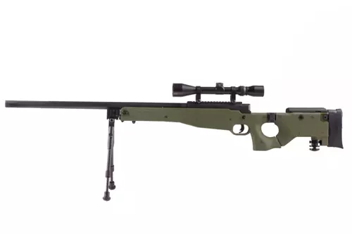 Odstřelovací puška MB08D airsoft s optikou a dvojnožkou Olive