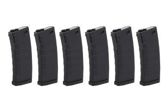 Lot de 6 chargeurs KWA mid-cap pour 120 plombs pour répliques M4/M16 Noir