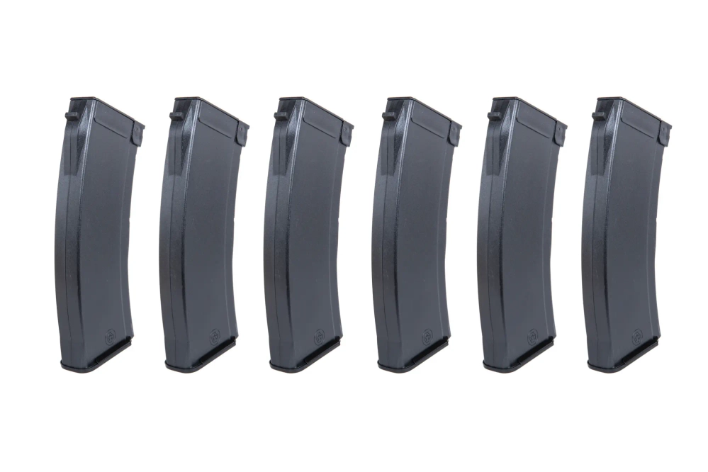 Lot de 6 speedloaders SRC Mid-cap pour répliquess d'AK pour 100 coups Noir + Speedloader