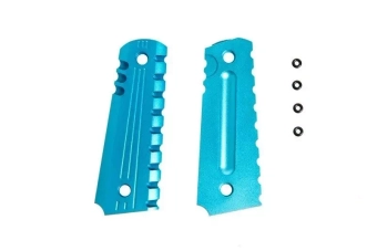 Aluminum Grip Covers  for Colt 1911 Pistols - blue