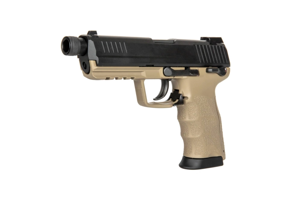 Replika pistoletu TM45 Tactical z tłumikiem - Tan