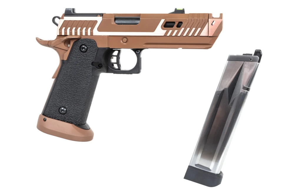 ASG SRC Sahara Viper DUAL POWER pistool met groen gasmagazijn Vlakke donkere aarde