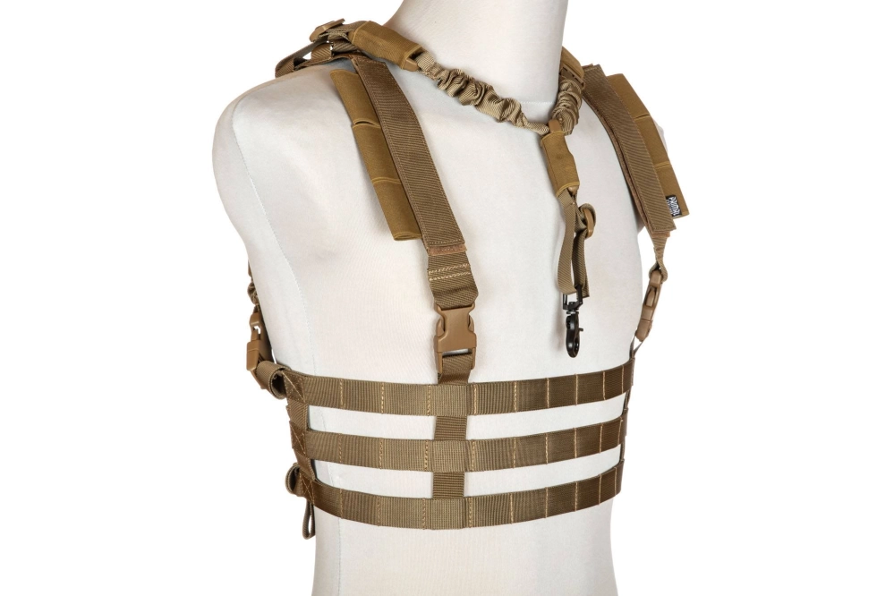 Chaleco táctico Cotherium con arnés pectoral - coyote brown