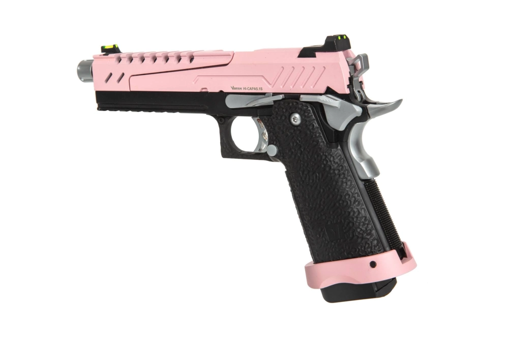 Pistolet airsoft Hi-capa 5.1 Split Slide - Rose / Noir / Chrome