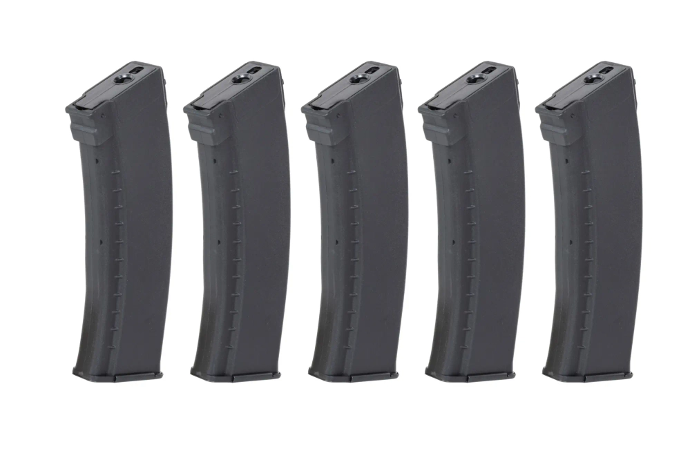 Lot de 5 chargeurs Mid-Cap 135/30 ball Arcturus EMM AK74 "Bakelite" Variable-Cap pour répliques d'AK Noir