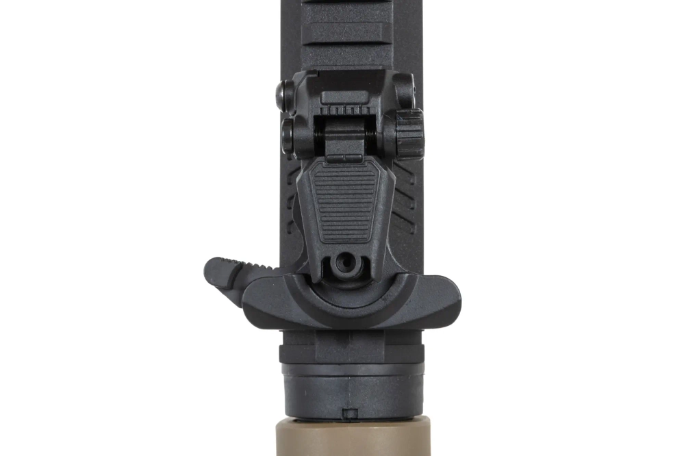 airsoft Specna Arms SA-FX02 FLEX™ HAL ETU Pistolet-mitrailleur Half-Tan avec dispositif de décharge orange