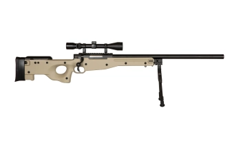 Airsoftová odstřelovací puška Warrior I (s dvojnožkou a optikou) - Tan