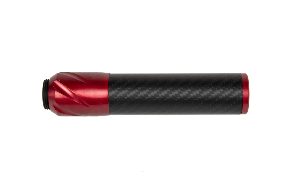 Silenciador de carbono DSL2 36x150mm - Rojo
