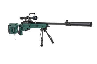Odstřelovací puška Snow Wolf SW-98 airsoft s dvojnožkou, dalekohledem a tlumičem hluku