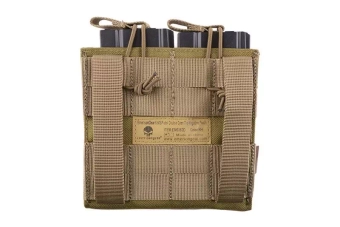 Open Top double magazine carrier for M4/M16 + pistol magazines - khaki