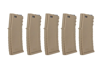 Set van 5 polymeer magazijnen met mid-cap 120 kogels Specna Arms Flat Dark Earth