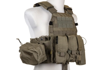 Emerson Gear 6094A Style Plate Carrier waistcoat with Ranger Green cargo kit