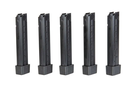 Set of 5 mid-cap, 110-pellet magazines for APC9 airsoft submachine guns