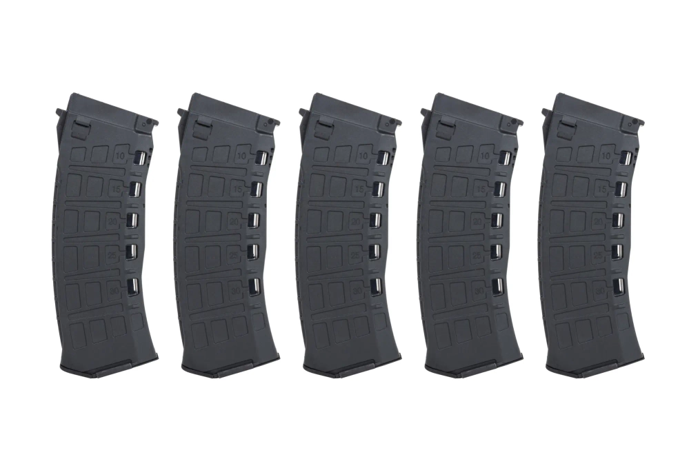 Magazynek Mid-Cap 130/ 30 kulek Arcturus EMM AK12 Variable-Cap do replik AK Czarny (5 pack)