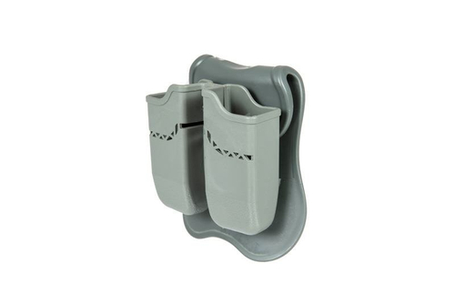 Podwójna ładownica na magazynki pistoletowe Glock - szara